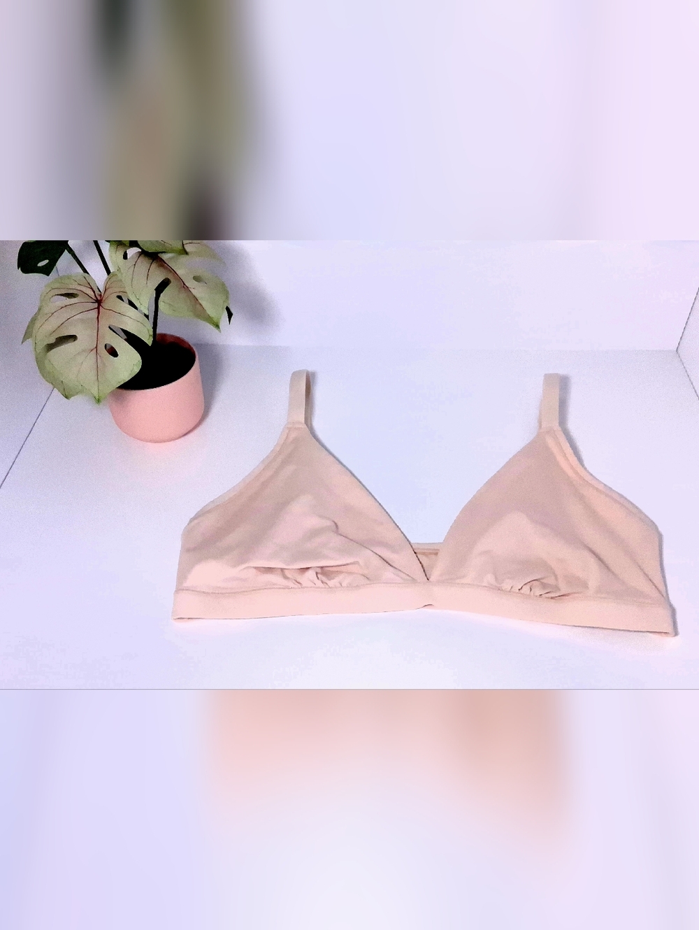 PINK Victoria's Secret Soft Nude Triangle Bralette Size XL - Picture 7 of 16